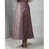 Утепленная стёганая юбка в цвете мокко