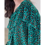 Объемная блузка с леопардовым принтом 