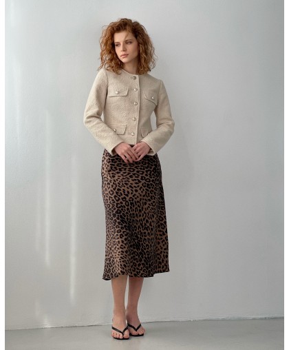 Шелковая юбка в леопардовом принте